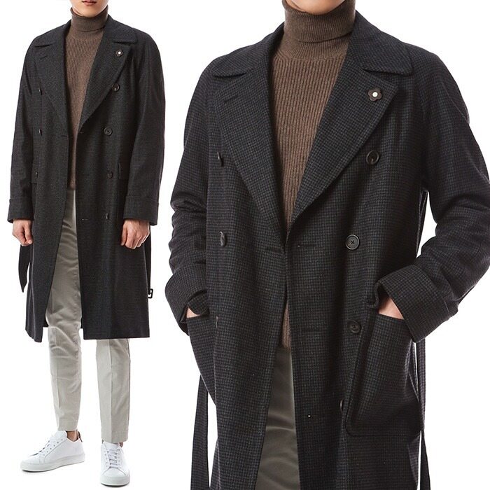 [라르디니]플라워 부토니에 벨트코트/IM23005 IMRP55692 999 - Lardini