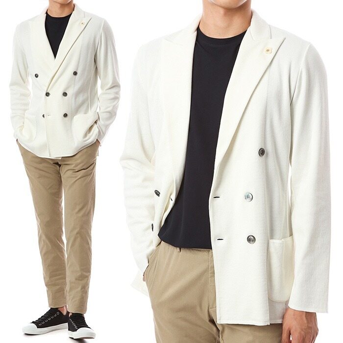 [라르디니]플라워 부토니에 심플 니트자켓/EILJM57 EI54000 100 - Lardini