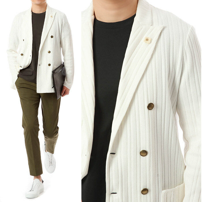 [라르디니]플라워 부토니에 더블브레스트 자켓/EGLJM57X EG52002 100 - Lardini