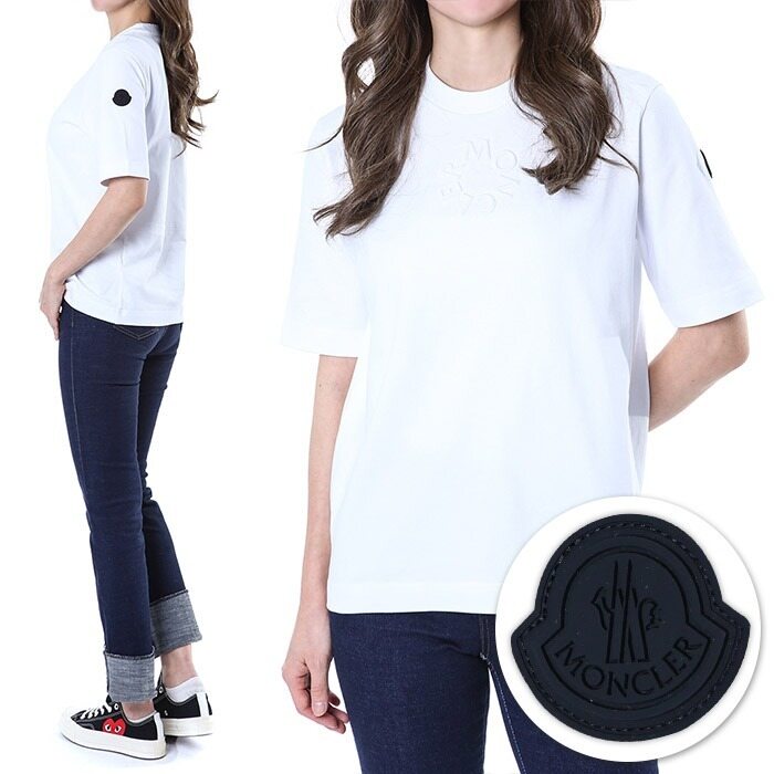 몽클레어 매트블랙 로고 여성 반팔티셔츠/8C00002 89A17 001_093 - Moncler
