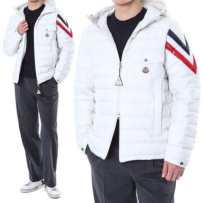 몽클레어 로고패치 배색 구스다운 후드 패딩점퍼 - Moncler