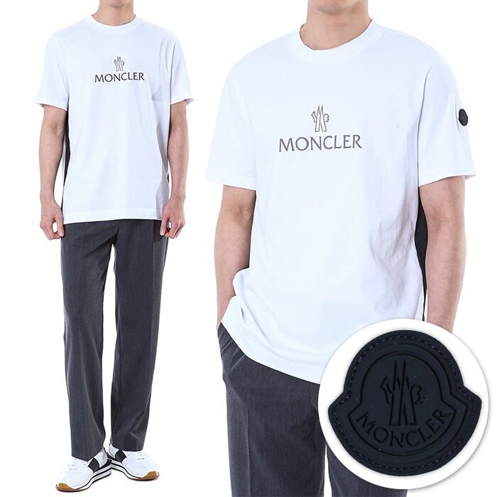 몽클레어 매트블랙로고패치 타이포 반팔티셔츠/8C00060 829H8 001 - Moncler