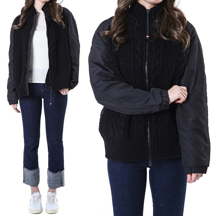 몽클레어 그레노블 패딩레이어드 케이블니트 집업점퍼/9B00002 M3131 999 - Moncler