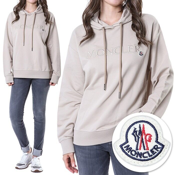 몽클레어 로고패치 볼륨자수타이포 여성 후드 티셔츠/8G00016 89A1K 20J - Moncler