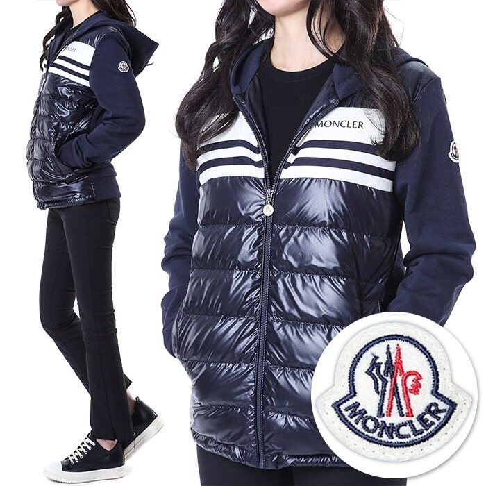 몽클레어 패딩레이어드 배색 후드 여성 코튼 집업/8G00059 809KZ 778 - Moncler