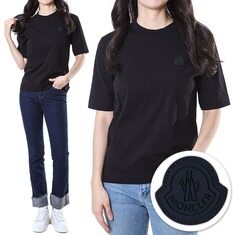 몽클레어 러버 로고패치 여성 반팔티셔츠 블랙/8C00005 89A17 999 썸네일 1