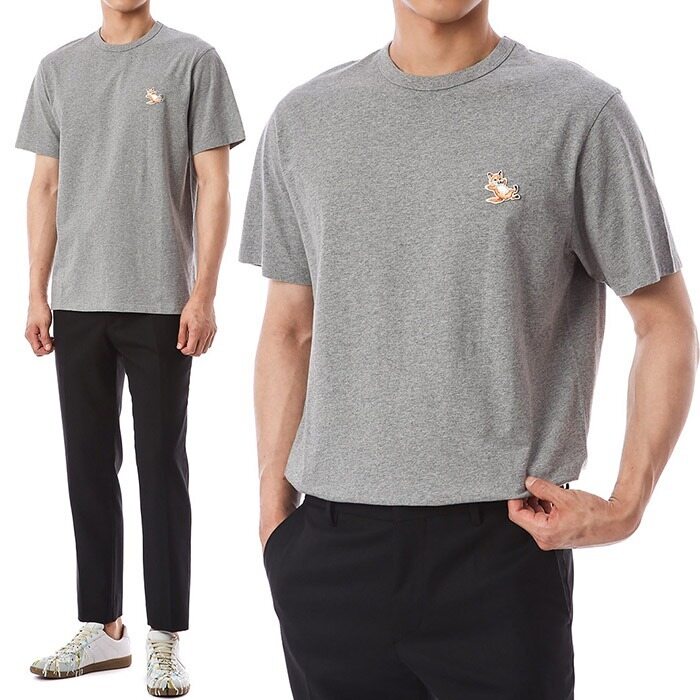 메종키츠네 칠랙스폭스 자수패치 반팔티셔츠/GU00154KJ0010 GRM - Maison Kitsune