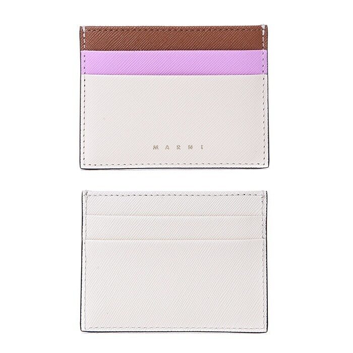 마르니 골드로고 배색 사피아노 카드홀더/PFMOQ04U20 LV520 Z565N - Marni