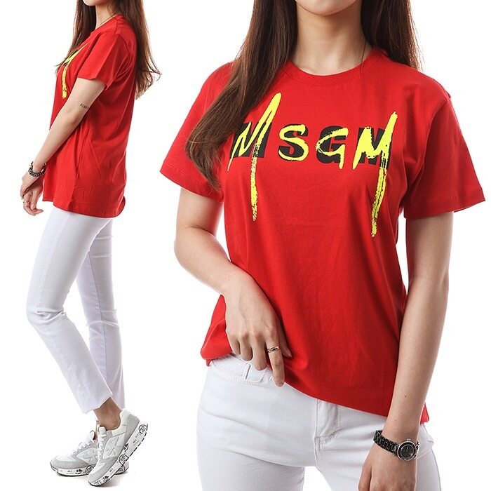 [MSGM]키즈 네온 더블로고프린트 라운드 티/022088 040 - MSGM