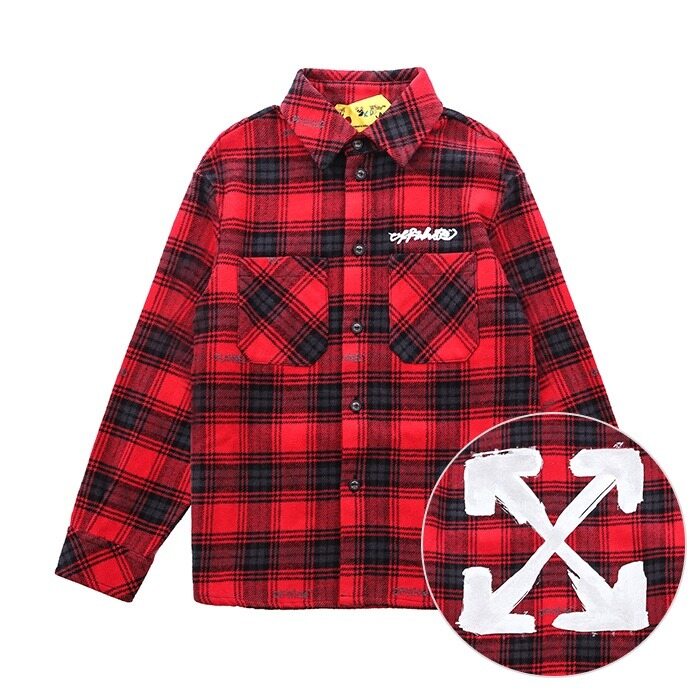 오프화이트 키즈 도톰 플란넬 체크셔츠(4-6세)/21FAB002 2501 - Off White