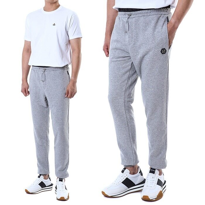필립플레인 스틸 래더로고패치 트레이닝 팬츠/FACC MJT2043 PJY002N - Philipp Plein