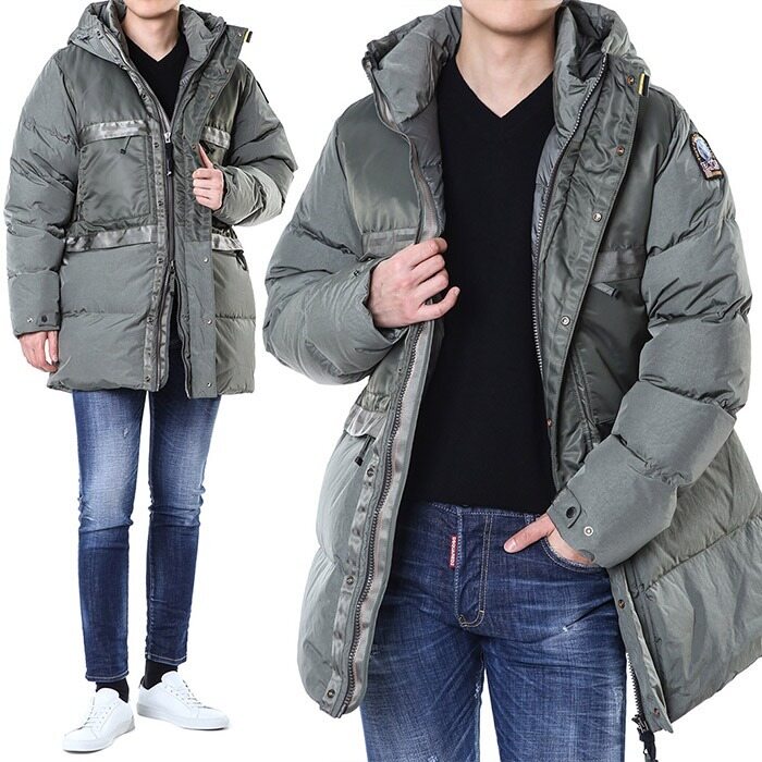 파라점퍼스 VENTURE 와펜패치 멀티포켓 덕다운 후드 패딩점퍼 - Parajumpers