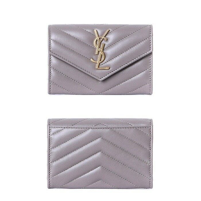생로랑 YSL 금장 마틀라쎄 스냅버튼 카드지갑/414404 AAA44 2826 - Saint Laurent
