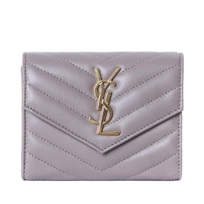생로랑 YSL 금장 모노그램로고 마틀라쎄 여성 반지갑/403943 AAA44 2826 - Saint Laurent