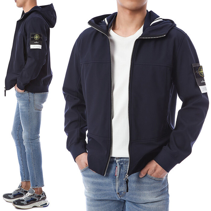 스톤아일랜드 소프트쉘 와펜패치 라운딩카라 집업 점퍼/7515Q0122 V0020 - Stone Island