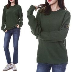 스톤아일랜드 와펜패치 울 스트레치 여성 라운드 니트/7715526A1 V0058 썸네일 1