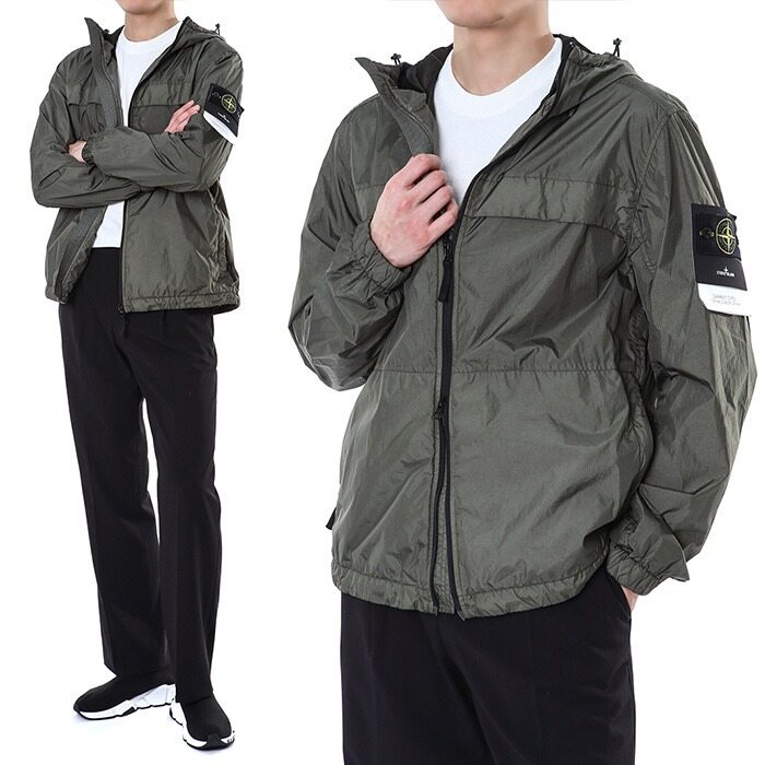 스톤아일랜드 와펜패치 클링클랩스 가먼트다잉 후드 점퍼 (카키)801540922 V0059 - Stone Island