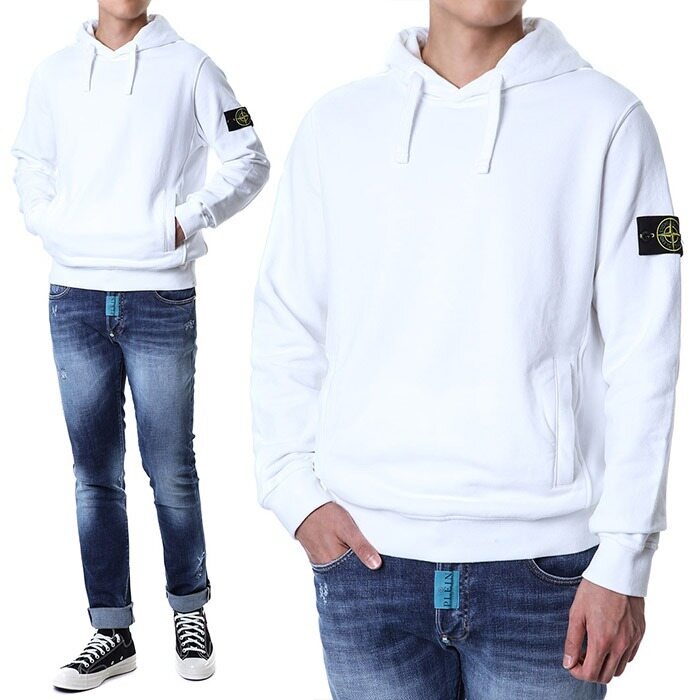 스톤아일랜드 와펜패치 숄더 요크패치 기모 후드 티셔츠/811560820 V0001 - Stone Island