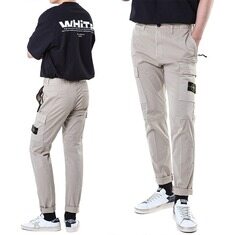 스톤아일랜드 와펜패치 절개라인 지퍼포켓 카고 팬츠 썸네일 1