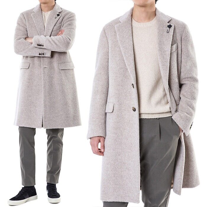 라르디니 부토니에 클래식 알파카 울 믹스 롱코트 베이지/IV23698E IVC63067 220 - Lardini