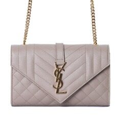 생로랑 YSL 골드 스틸로고 엔벨로프 페블래더 숄더백 다크베이지/600195 BOW91 2721 썸네일 1