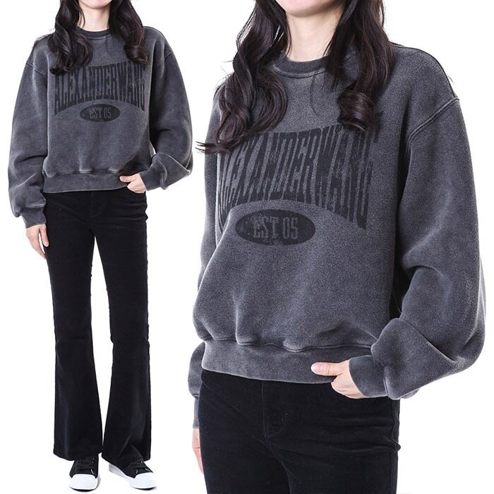 알렉산더왕 빈티지 그래픽 여성 기모 맨투맨 페이드블랙/4CC2251539 020A - Alexander Wang