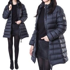 몽클레어 IGESSE 로고패치 구스다운 슬림 여성 롱 패딩 점퍼 블랙/1C00001 596ZR 999 썸네일 1