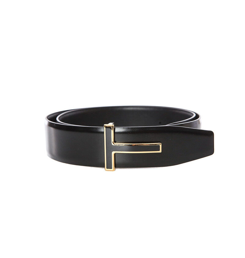 톰포드 스틸트리밍 골드 T버클 유광래더 벨트/120TB247T LCL052 U9000 - Tom Ford