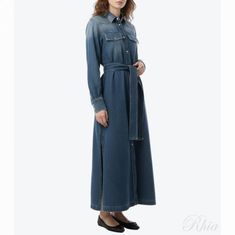 골든구스 벨트 데님 셔츠 드레스 GWP00714 P000624 50100 썸네일 1
