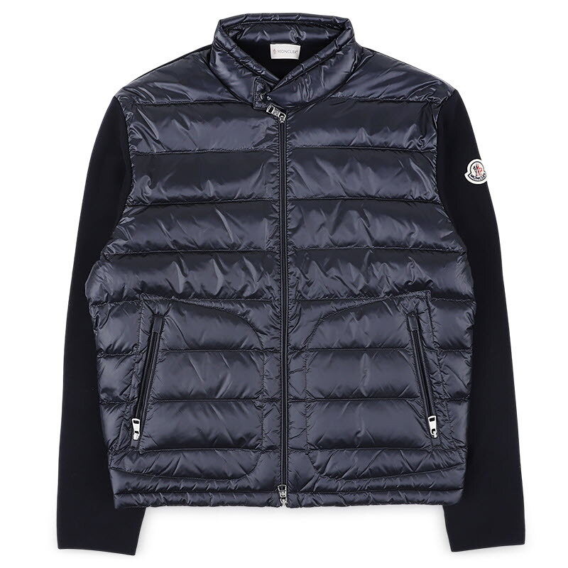디몬트 몽클레어 남성 하이넥 니트 믹스 패딩 집업 자켓(네이비) 9B00018 M1131 776 - Moncler