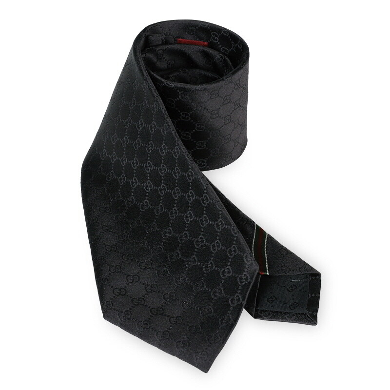 디몬트 구찌 남성 GG 로고 웹스트라이프 실크 넥타이(블랙) 456520 4B002 1000 - Gucci