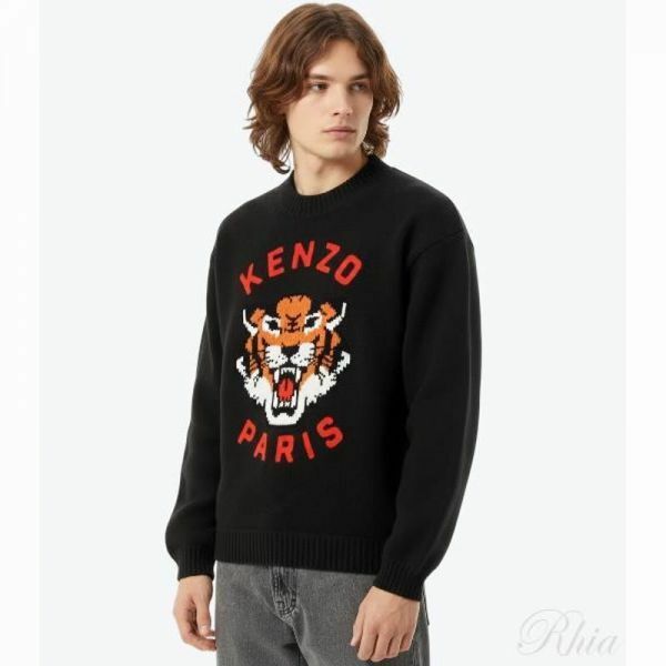 겐조 럭키 타이거 스웨터 FE6 8PU477 3LH 99J - Kenzo