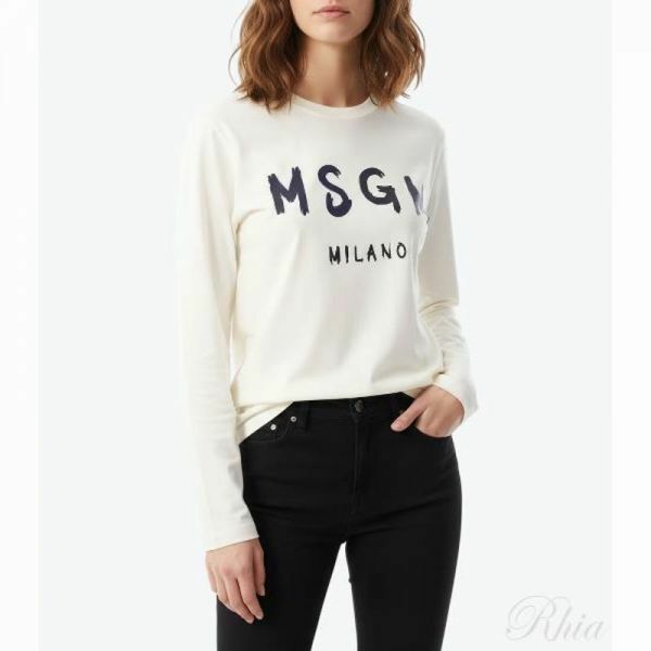 MSGM 브러쉬드 로고 긴팔 티셔츠 2000MDM511 200002 02 - MSGM