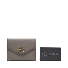 그레이 카프스킨 로고 플랩 여성 반지갑 5MH040 2DT7 F0572 썸네일 3