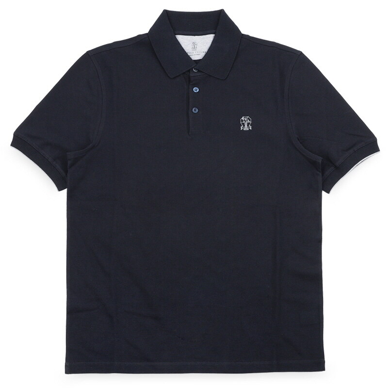 디몬트 브루넬로쿠치넬리 남성 체스트 로고 PK 반팔(네이비) ME8548788 CD361 - Brunello Cucinelli