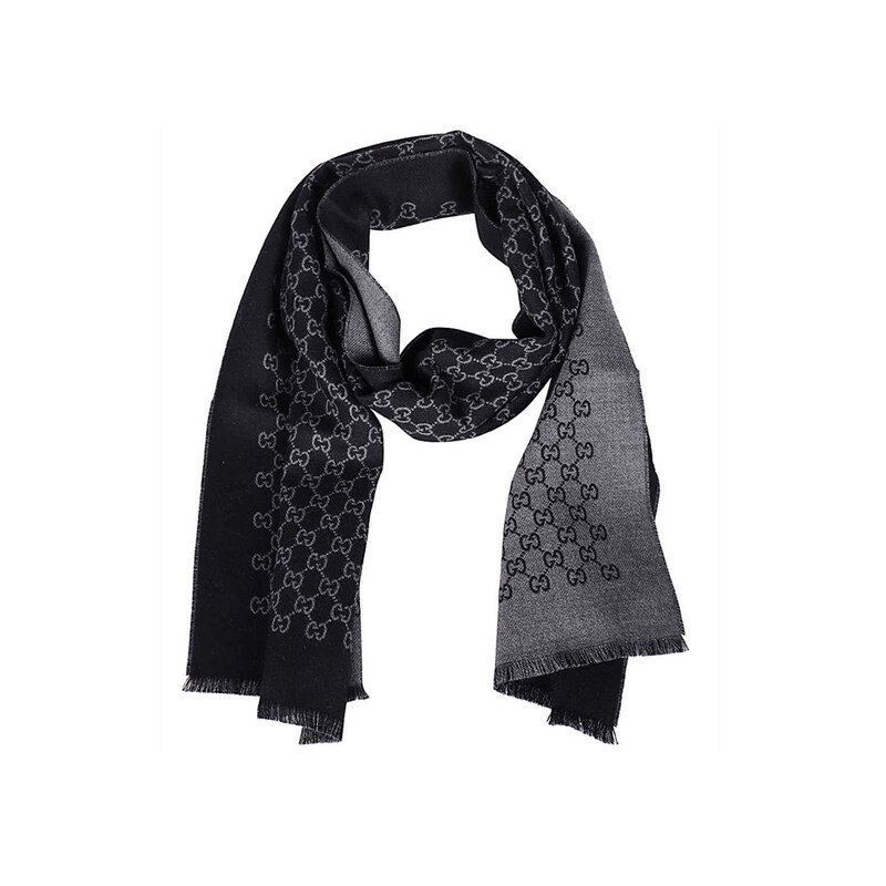 구찌 26SS GG 자카드 투톤 울 머플러 블랙그레이 391246 4G200 1160 - Gucci