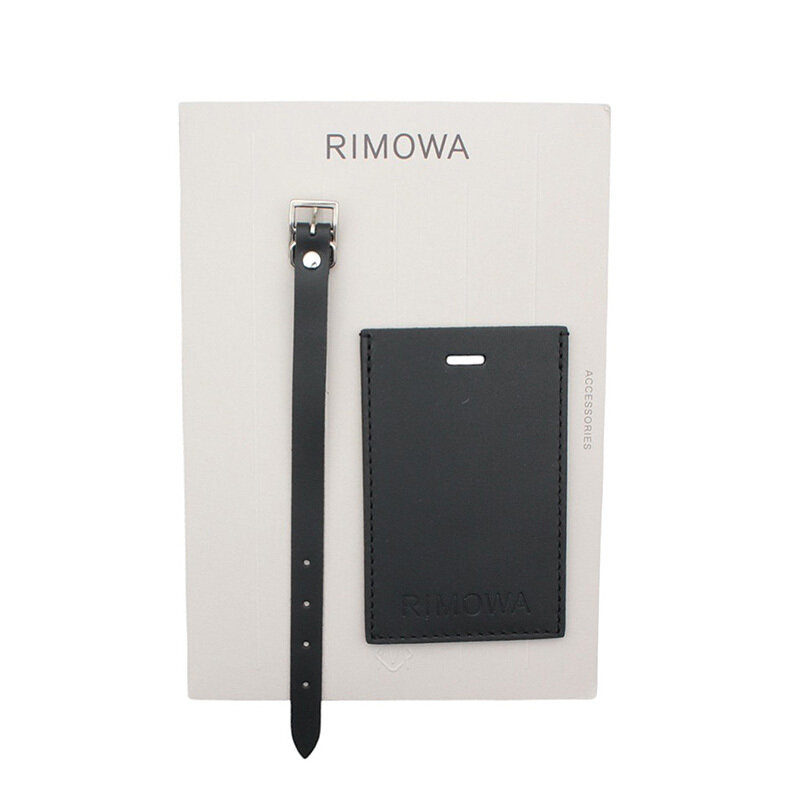 리모와 블랙 레더 러기지 네임택 세트 - Rimowa