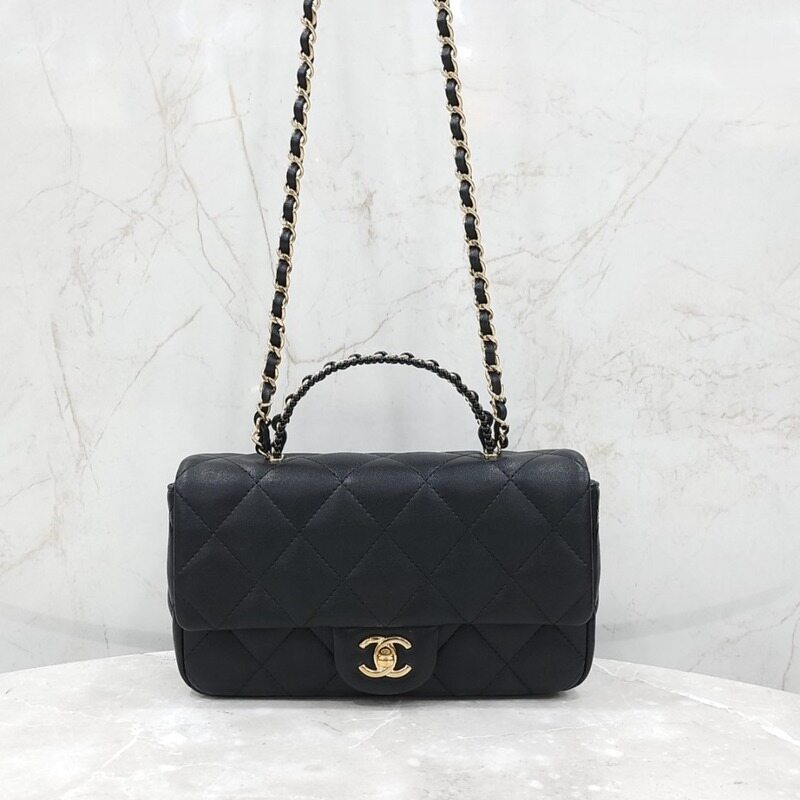 [럭스유] 샤넬 25C 탑핸들 미니 플랩백 내장칩 AS5368 - Chanel