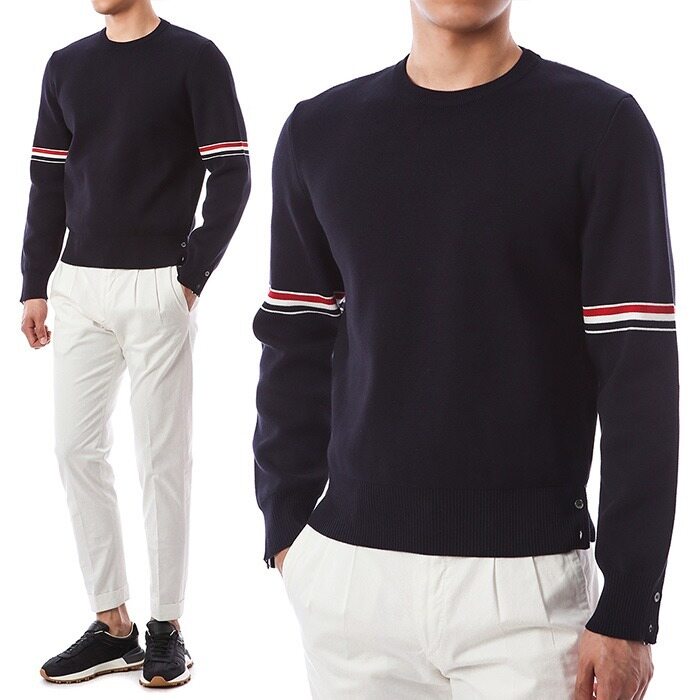톰브라운 트리플 스트라이프 밀라노스티치 니트/MKA326A Y3001 415 - Thom Browne