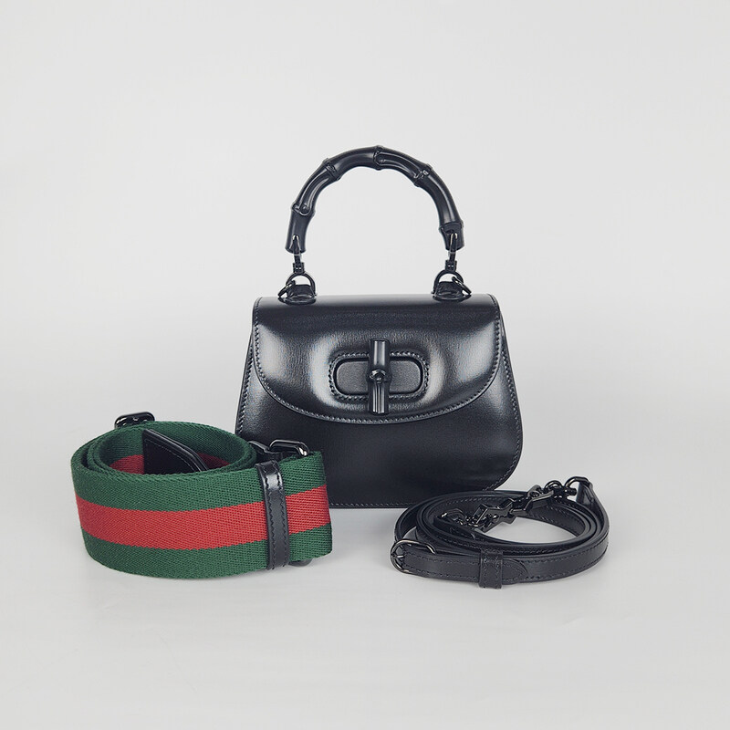 구찌 블랙 1947 뱀부 탑핸들 미니 686864 여성 숄더백 304601654 - Gucci