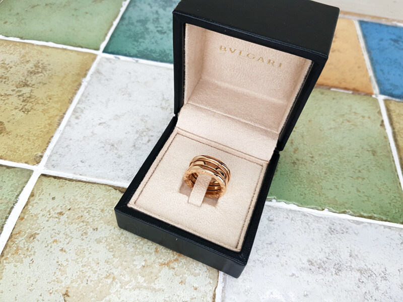 불가리 비제로원 3링 3단 3밴드 50호 핑크골드 반지 - Bvlgari