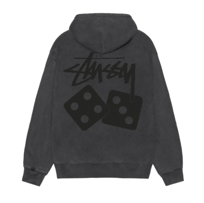 스투시 다이스 피그먼트 다이드 후드 블랙 1925077T - Stussy