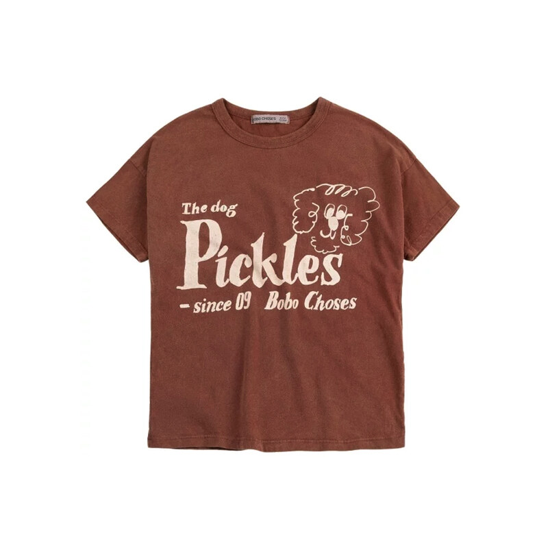 키즈 피클스 더 도그 티셔츠 브라운 B126AC005 211 - Bobo Choses