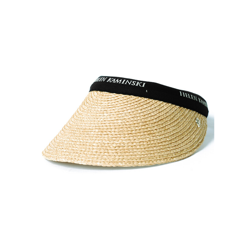 26SS 비앙카 라피아 바이저햇 네추럴/블랙 HAT50265 BIANCA NATURAL BLACK - Helen Kaminski