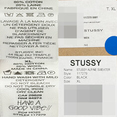 논현 더팩토리 26SS 스투시 STUSSY ALPINE 알파인 니트 스웨터 / 블랙 (117279 0001) 썸네일 7