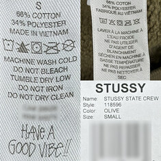 논현 더팩토리 26SS 스투시 STUSSY STATE 스투시 스테이트 맨투맨 / 올리브 (118596 0403) 썸네일 6