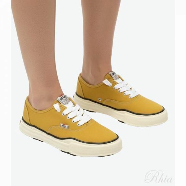 미하라야스히로 26SS 베이커 빈티지 OG솔 캔버스 로우탑 스니커즈 A09FW735 옐로우 - Mihara Yasuhiro
