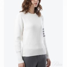 톰브라운 26SS 코튼 밀라노 스티치 4바 풀오버 니트 FKA239A 00219 100 썸네일 1