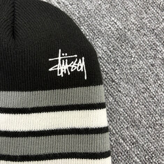 논현 더팩토리 26SS 스투시 BASIC STRIPED SKULL 베이직 스트라이프 스컬캡 비니 모자 / 블랙 (1321236 0001) 썸네일 2