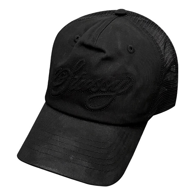 더팩토리 26SS 스투시 CURSIVE STITCH 트러커 커시브 스티치 캡 야구모자 / 블랙 (1311189 0001) - Stussy